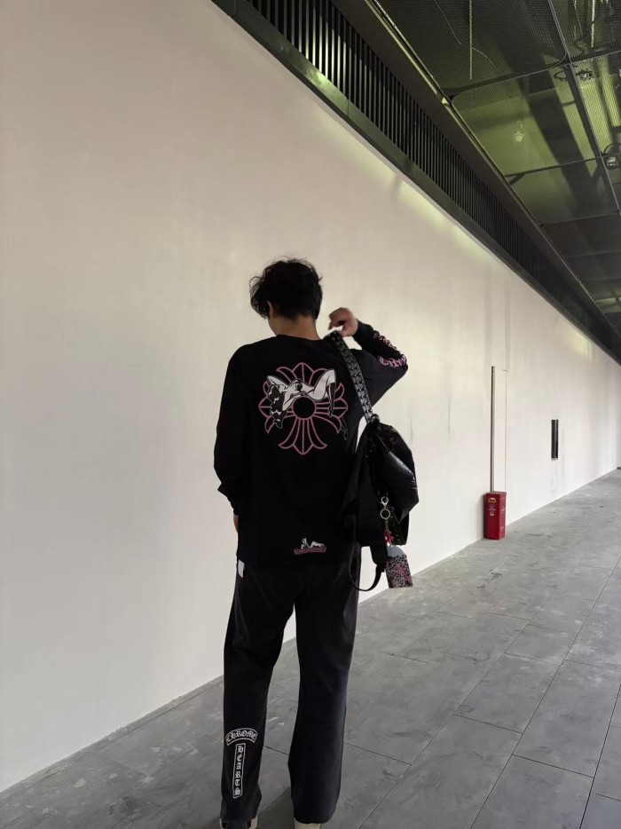 1:1 quality version Washed Gothic Small Letter Back Scroll Logo Hem Letter Straight Sweatpants 29563763