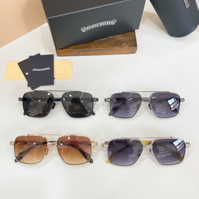 1:1 quality version Double Bridge Fleur De Lis Engraved Temple Gradient Lens Sunglasses 4 colors 29567416