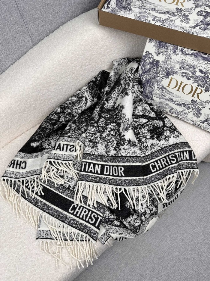 1:1 quality version Vintage Jungle Animal Print Fringe Cashmere Triangle Shawl 29567924