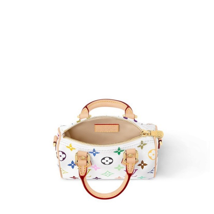 1:1 quality version Colorful Monogram Print Bow Decor Coated Canvas Crossbody Handbag 29567597