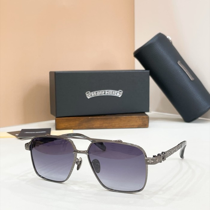 1:1 quality version Double Bridge Fleur De Lis Engraved Temple Gradient Lens Sunglasses 4 colors 29567416