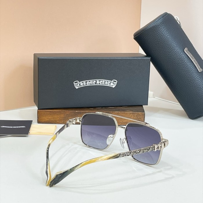 1:1 quality version Double Bridge Fleur De Lis Engraved Temple Gradient Lens Sunglasses 4 colors 29567416