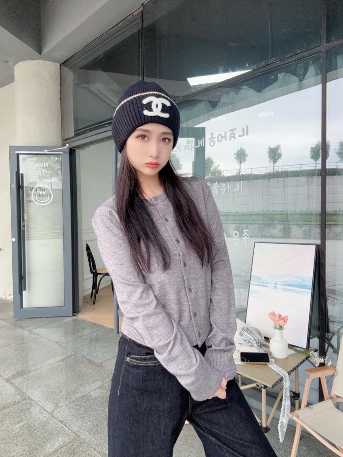 1:1 quality version Stereo Letter Embroidery Contrast Trim Ribbed Wool Beanie 6 colors 29569865