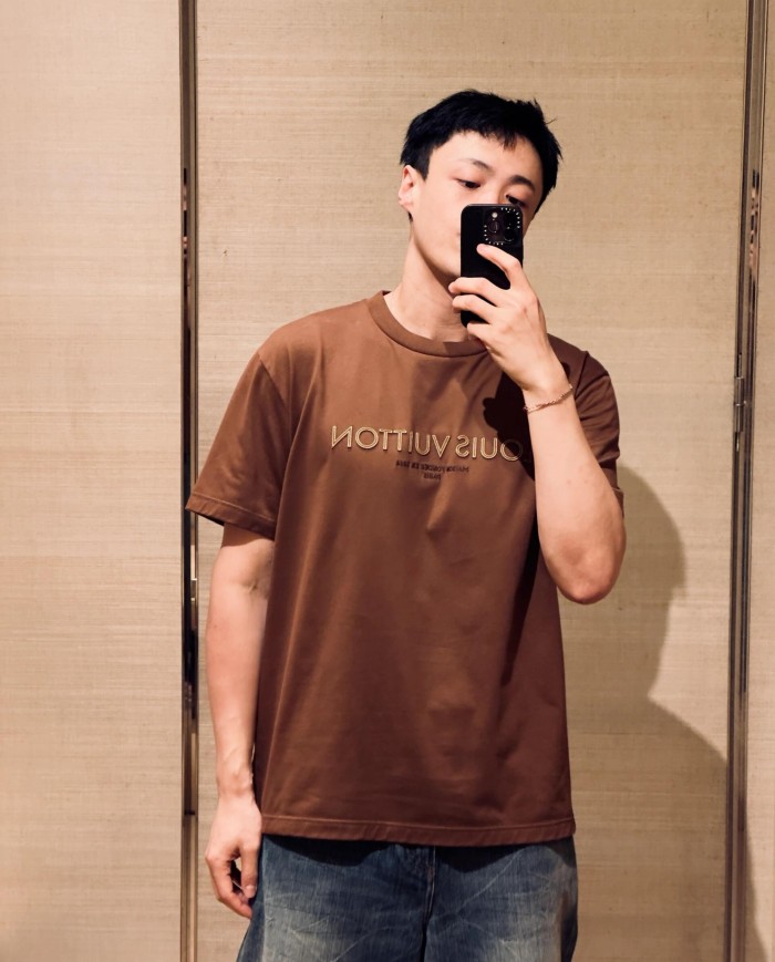 1:1 quality version Layered 3D Embroidery Simple Cotton Crew Neck Tee 29570705
