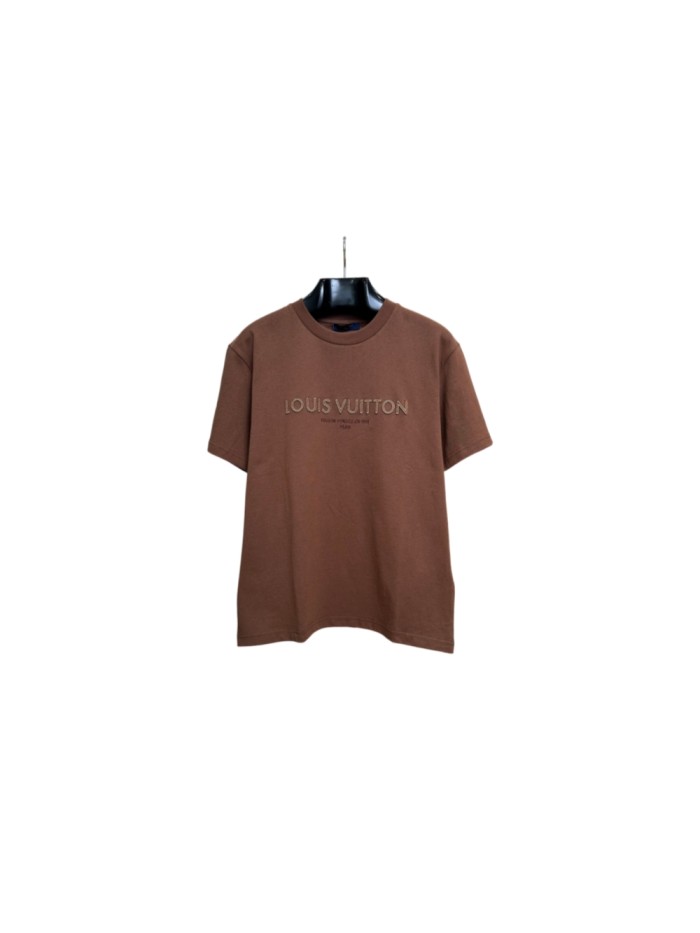 1:1 quality version Layered 3D Embroidery Simple Cotton Crew Neck Tee 29570705