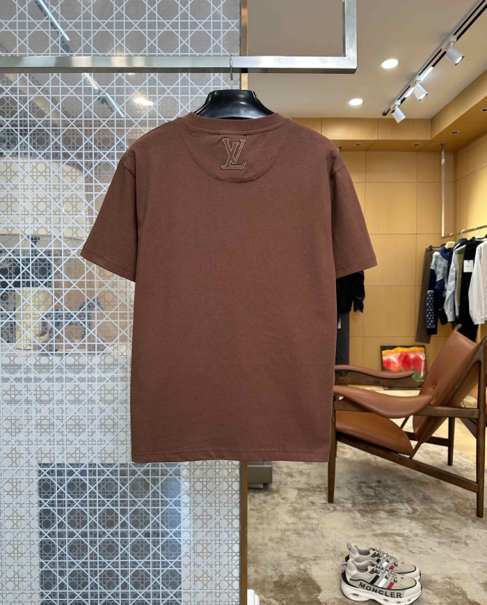 1:1 quality version Layered 3D Embroidery Simple Cotton Crew Neck Tee 29570705