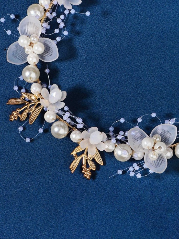Handmade Beaded Floral Bridal Hair Accessory