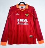 1999-2000 Roma Home Long Sleeve Retro Soccer Jersey