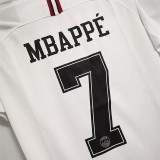 2018-2019 PSG Paris Jordan White Long Sleeve Retro Soccer Jersey