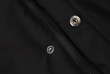 24-25 Sao Paulo Black Hooded Windbreaker Fabric Cotton Coat