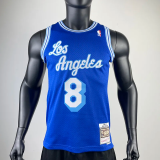 1996-97 LAKERS BRYANT #8 Blue Retro Top Quality Hot Pressing NBA Jersey(圆领）
