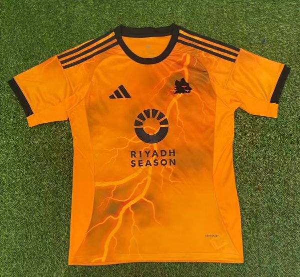 25-26 Roma Away Fans Soccer Jersey 1:1 Thai Quality*带广告