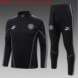 25-26 Man City High Quality Kids Half Pull Tracksuit