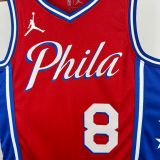 24-25 76ERS GEORGE #8 Red Top Quality Hot Pressing NBA Jersey (Trapeze Edition)