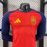 2026 World Cup Spain Home Long Sleeve Player Version Soccer Jersey*长袖球员