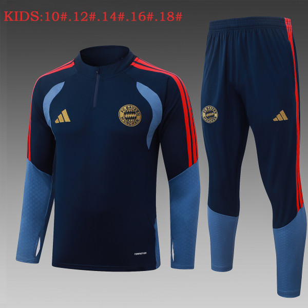26-27 Bayern High Quality Kids Half Pull Tracksuit