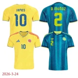 2026 World Cup Colombia Home Long Sleeve Kids Soccer Jersey (长袖)