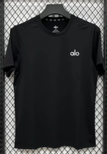 2026 ALO Black Ice Silk Casual T-Shirt