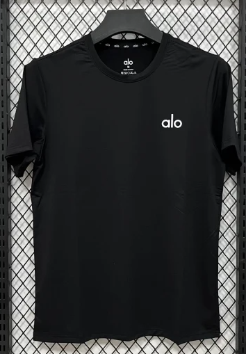 2026 ALO Black Ice Silk Casual T-Shirt