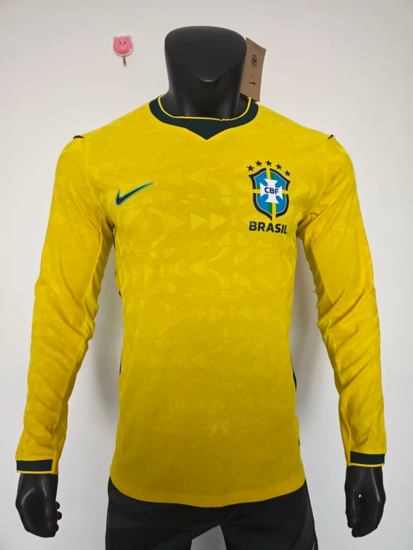 2026 World Cup Brazil Home Long Sleeve Player Version Soccer Jersey (长袖球员)