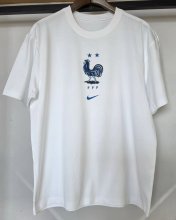 26-27 France White High Quality Casual T-Shirt