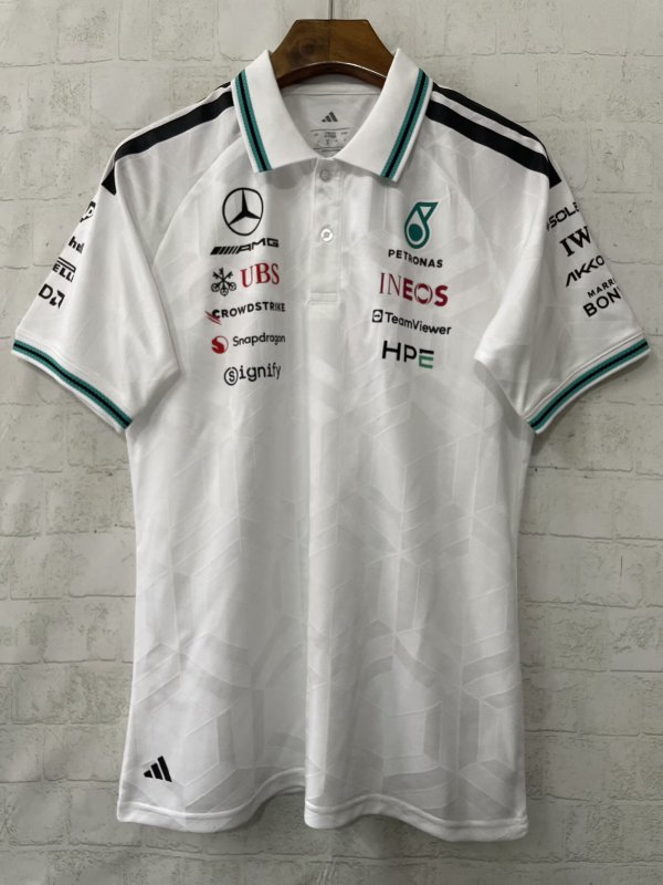 2026 F1 Benz New Pattern Short Sleeve Racing Suit