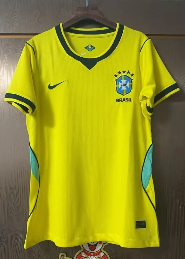 2026 World Cup Brazil Home Women Fans Soccer Jersey (女)