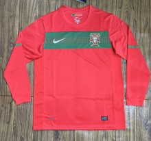 2010 Portugal Home Long Sleeve Retro Soccer Jersey