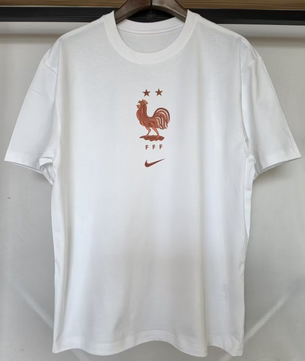 26-27 France White High Quality Casual T-Shirt