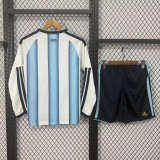 2026 World Cup Argentina Home Long Sleeve Kids Soccer Jersey (长袖)