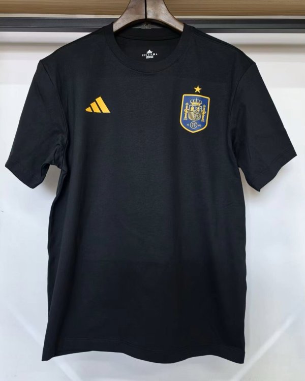 26-27 Spain Black High Quality Casual T-Shirt