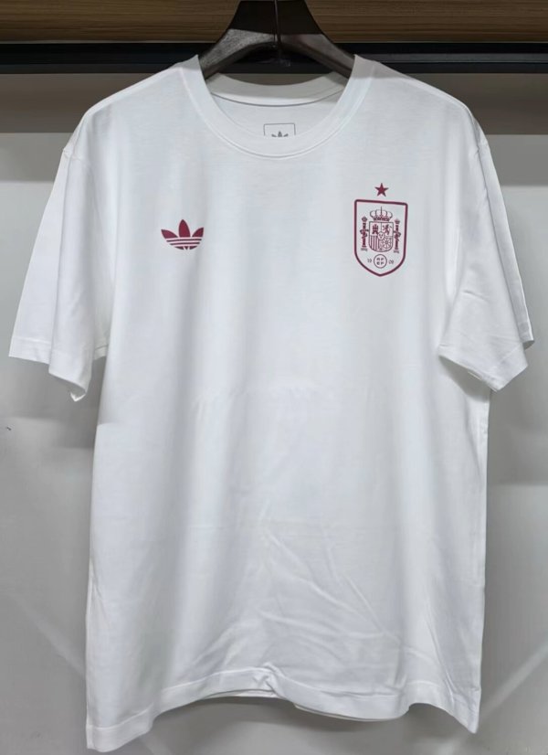 26-27 Spain White High Quality Casual T-Shirt