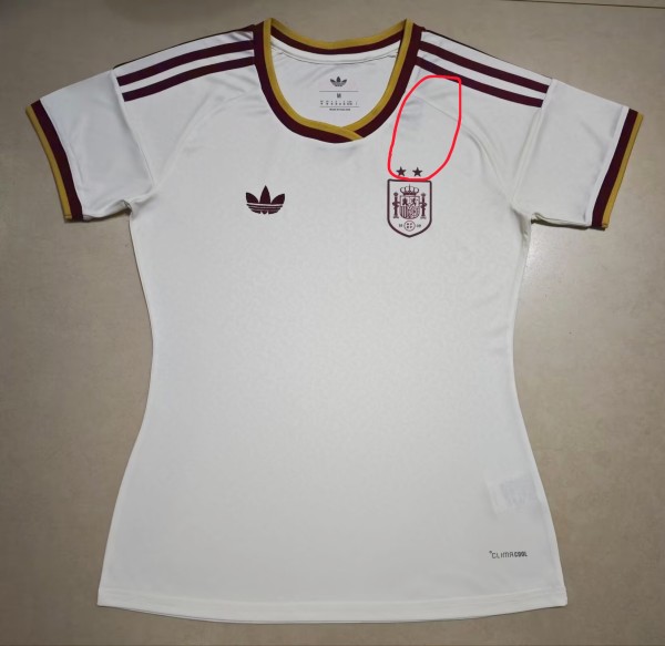 2026 World Cup Spain Away Women Fans Soccer Jersey (女) (With 2 Star)*两颗星