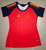 2026 World Cup Spain Home Women Fans Soccer Jersey (女) (With 2 Star)*两颗星
