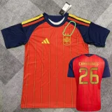 2026 World Cup Spain Home Print CAMPEONES #26 Fans Soccer Jersey (With 2 Star)*两颗星