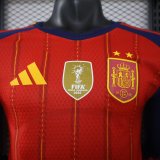 2026 World Cup Spain Home Long Sleeve Player Version Soccer Jersey (With 2 Star)*两颗星*长袖球员