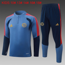 26-27 Bayern High Quality Kids Half Pull Tracksuit