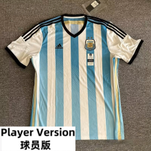 2014 Argentina Home Player Version Retro Soccer Jersey*球员