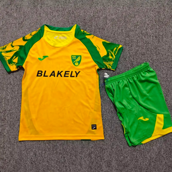 26-27 Norwich City Home Kids Soccer Jersey
