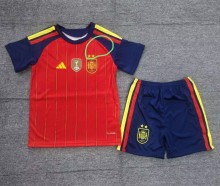 2026 World Cup Spain Home Kids Soccer Jersey (With 2 Star)*两颗星
