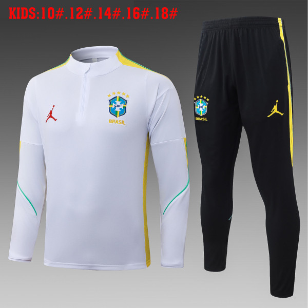 26-27 Brazil High Quality Kids Half Pull Tracksuit