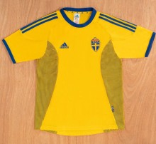 2002 Sweden Home Retro Soccer Jersey