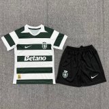 26-27 Sporting Lisbon Home Kids Soccer Jersey