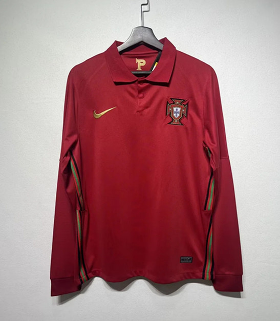 2020-2021 Portugal Home Long Sleeve Retro Soccer Jersey(长袖)