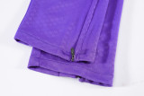 2026 AD Purple Kids Half Pull Tracksuit