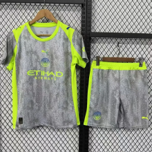 25-26 Man City Third Kids Soccer Jersey 1:1 Thai Quality