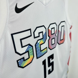 24-25 Nuggets JOKIC #15 White City Edition Top Quality Hot Pressing NBA