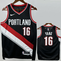 22-23 Trail Blazers YANG #16 Black Top Quality Hot Pressing NBA Jersey 22-23 Trail Blazers YANG #16 Black Top Quality Hot Pressing NBA Jersey