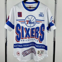 2026 76ERS White Retro High Quality Casual T-Shirt #MN 2026 76ERS White Retro High Quality Casual T-Shirt #MN