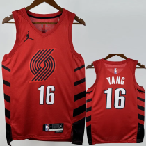 22-23 TRAIL BLAZERS YANG #16 Red Top Quality Hot Pressing NBA Jersey (Trapeze Edition)飞人版 22-23 TRAIL BLAZERS YANG #16 Red Top Quality Hot Pressing NBA Jersey (Trapeze Edition)飞人版